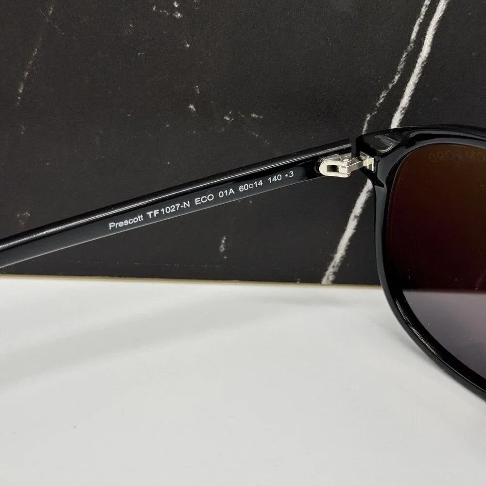 NEW TOM FORD TF1027 01A POLARIZED MEN SUNGLASSES TOM FORD PRESCOTT FT1027/S 01A